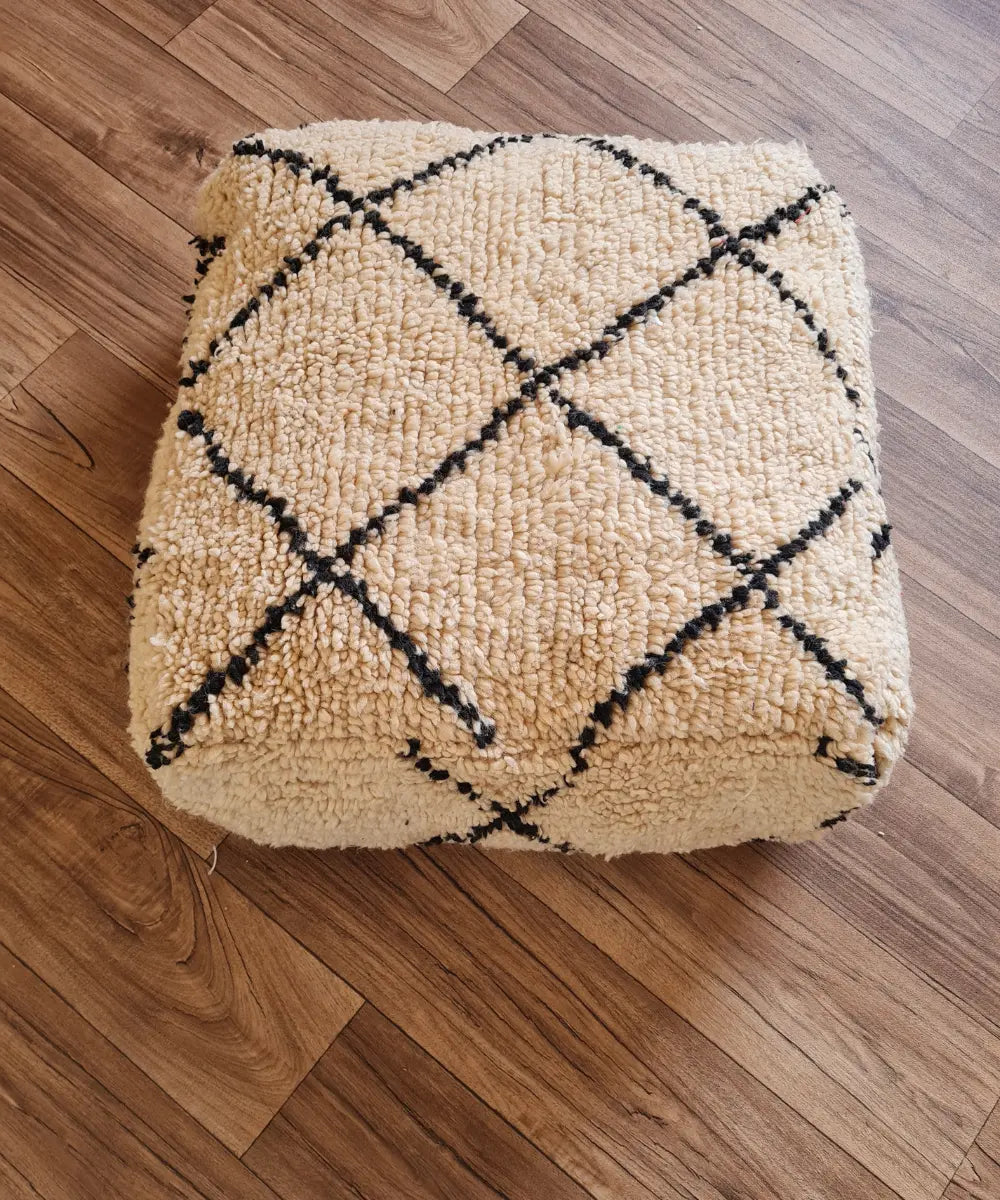 Handmade Moroccan Beni Ourain Pouf