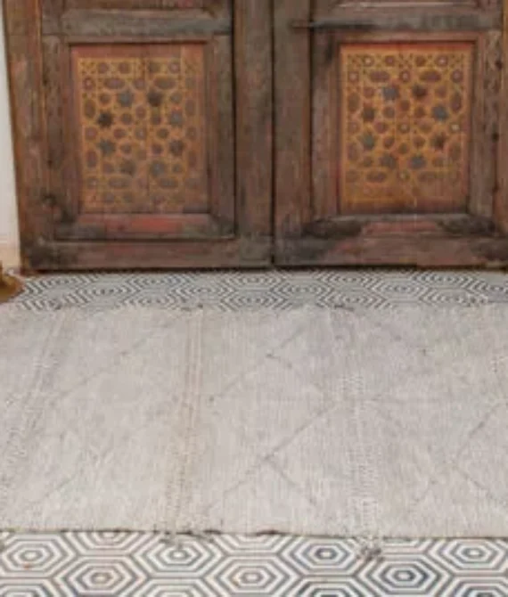 Chama Beige Moroccan Rug | Handcrafted Beni Ourain Wool Area Rug