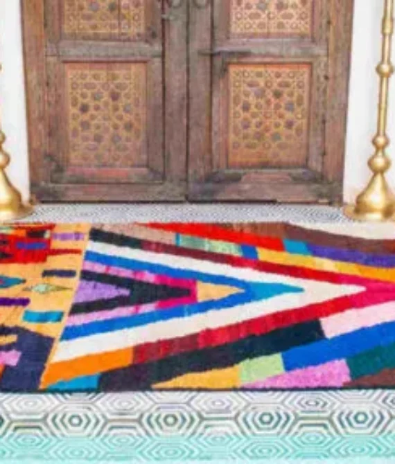 Boujad Colorful Moroccan Rug | Handcrafted Beni Ourain Wool Area Rug