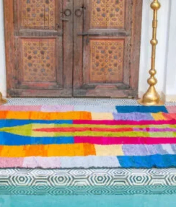 Fatiha Multi Color Moroccan Rug | Handcrafted Beni Ourain Wool Area Rug